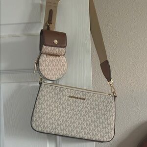 Jet Set Saffiano Leather Crossbody Bag with Case for Apple AirPods Pro